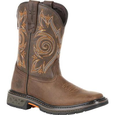 Georgia Boot Carbo-Tec LT Little Kids Brown Pull on Boot, , large