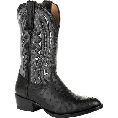 Durango® Premium Exotic Full-Quill Ostrich Ebony Western Boot, , large