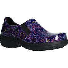 Easy WORKS by Easy Street Bind Women's Purple Multi Hearts Patent Leather Slip-Resisting Clog