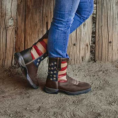 Lady Rebel by Durango® Patriotic Women's Pull-On Western Flag Boot, , large