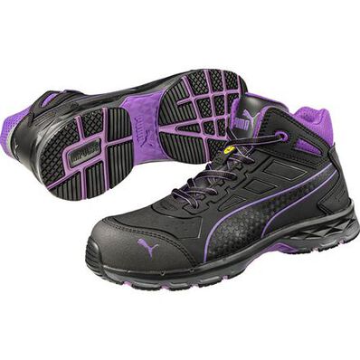 Puma Safety Motion Protect Stepper 2.0 Mid Women's Fiberglass Toe Electrical Hazard Athletic Hi-Top Work Shoe, , large
