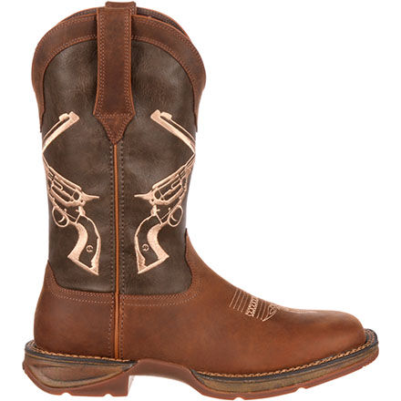 Durango DDB0077 12" Rebel Crossed Guns Embroidered Pull On Cowboy Western Boot 