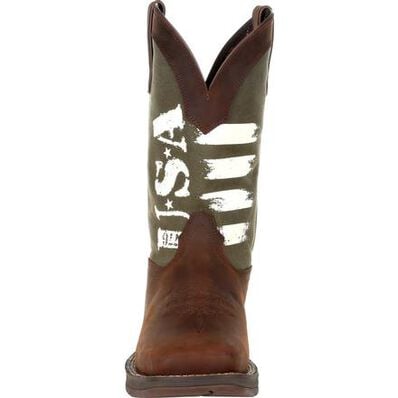 Rebel™ by Durango® Army Green USA Print Western Boot, , large