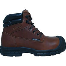 S Fellas by Genuine Grip Vulcan Men's 6 inch Composite Toe Puncture Resistant Waterproof Brown Leather Work Hiker