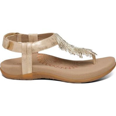Aetrex Portia Women's Casual Fringe Slingback Thong Shoe, , large