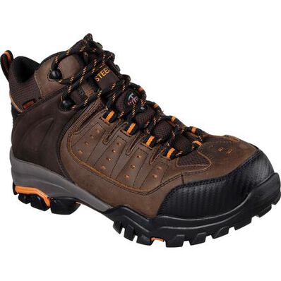 SKECHERS Work Delleker-Lakehead Men's 6 inch Steel Toe Electrical Hazard Waterproof Work Hiker, , large