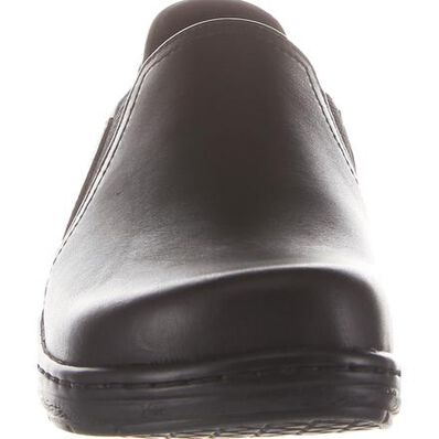 Klogs Moxy Women's Black Leather Slip-On Work Clogs, , large