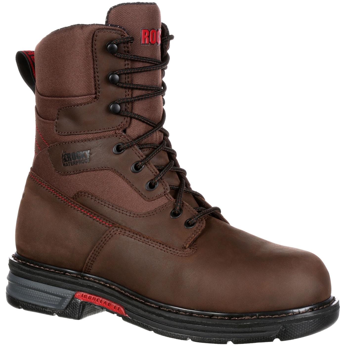Steel Toe Waterproof 8-Inch Work Boots, Rocky Ironclad LT