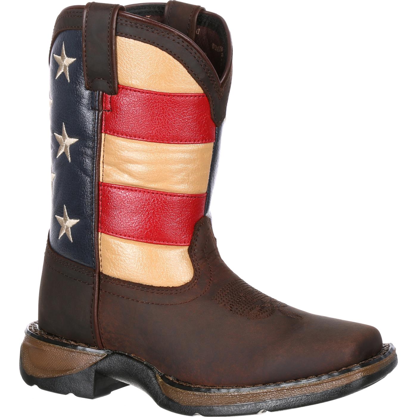 Big Kids' Flag Western Boots, Lil' Rebel by Durango DBT0160