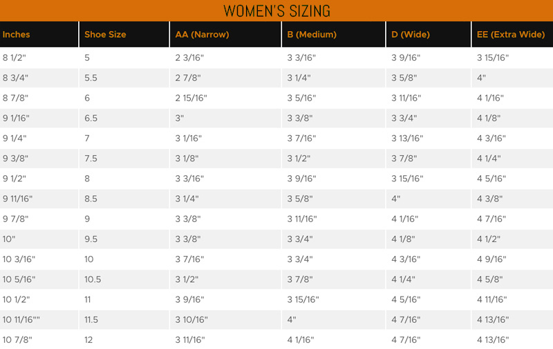 Women's Sizing Guide Image